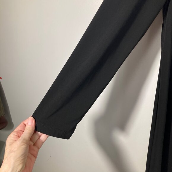 Womens Coldwater Creek Wrap Top Midi Dress Long Sleeve Black 16 - Picture 5 of 11